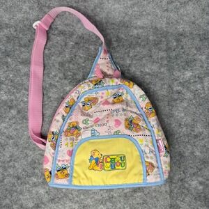 Vintage Chou Chou Baby Doll Carrier Backpack Pink Teddy Bear‎ Print Zaph Bag